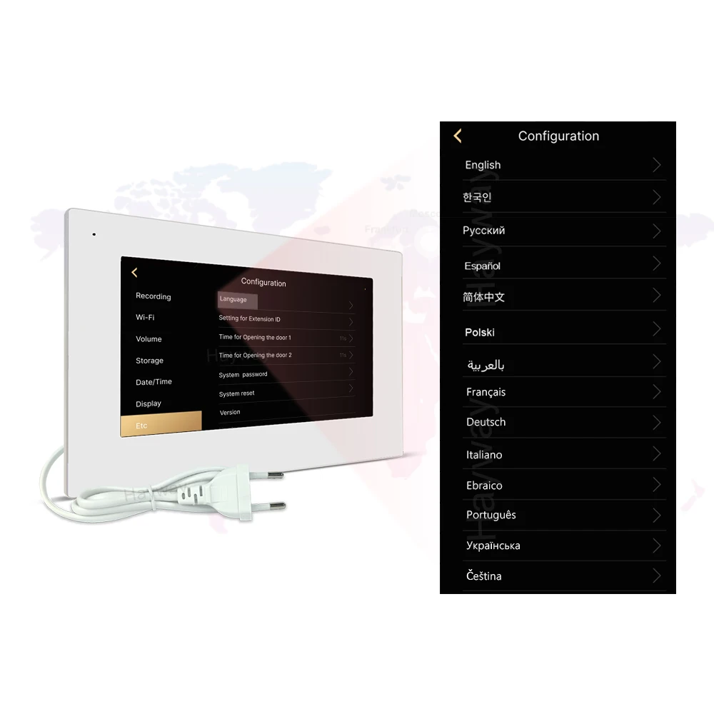 Wireless WiFi Smart Video Intercom System 1080P Full Touch Screen with Wired Door Smart Phone Talking One-Key Unlocking