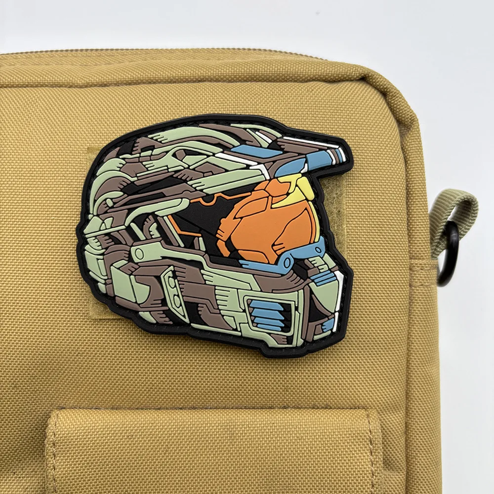 Parche gancho y bucle PVC camuflaje para casco mecánico táctico