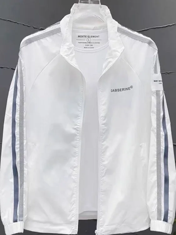 

Men's Summer Thin Jaet Outdoor Casual Sports Sun Protection Clothes Windproof Breathable Lightweight Polyester Fabric Zippe...
