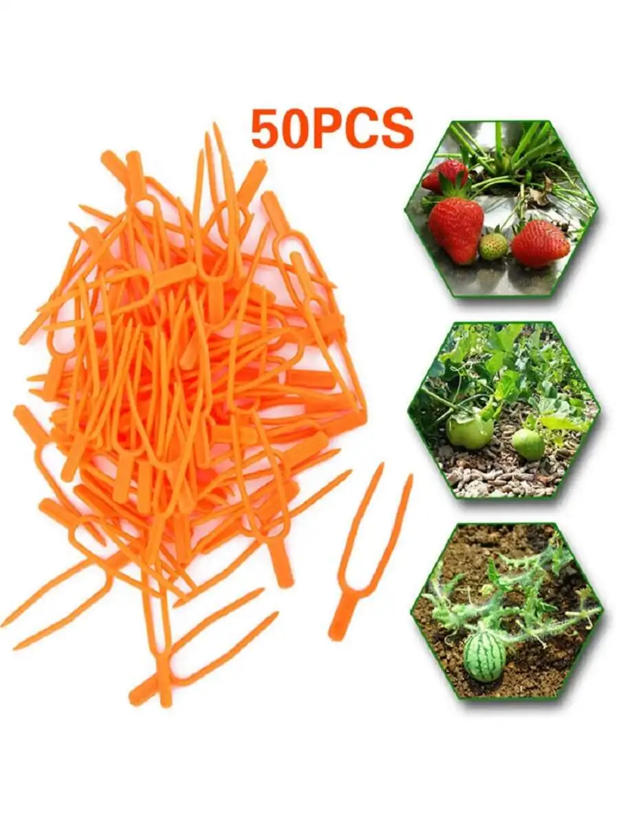 65MM Plant Stem Fixator 50PCS Strawberry Planting Fork Watermelon Fastening Clamp Garden Support Clip Tool