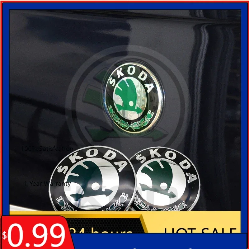 

Car Sticker Car Sticker 2025 Hot ABS 80mm 90mm Car Front Head Hood Rear Trunk Classic Model For Skoda Octavia Superb MK2 Fabia R