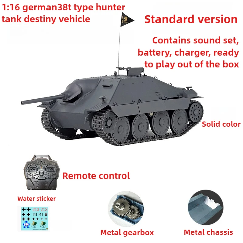Véhicule de réservoir télécommandé RC 1/16, 38t, fonction complète, Simulation, destructeur de réservoir, modèle de jouet, cadeau