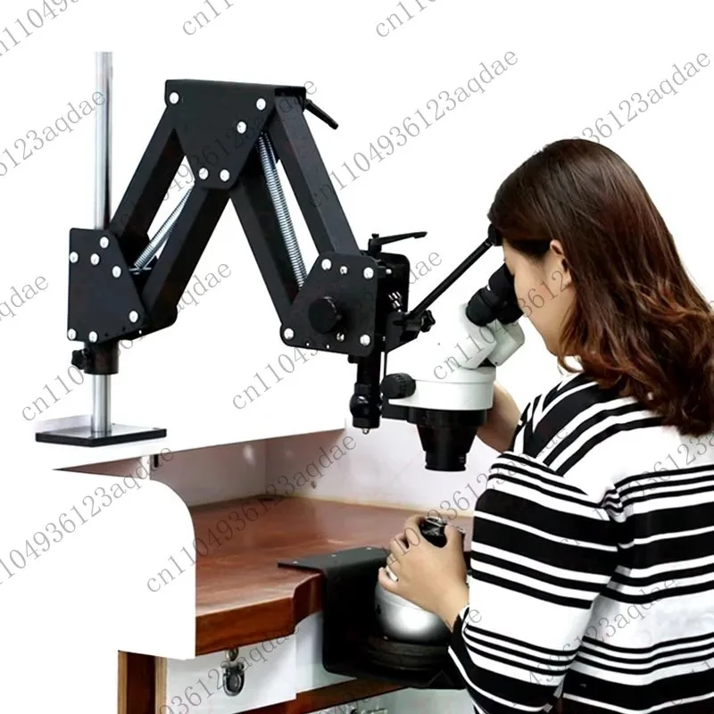 76mm Microscope Head Holder Adjustable Spring Arm Trinocular Binocular Bracket