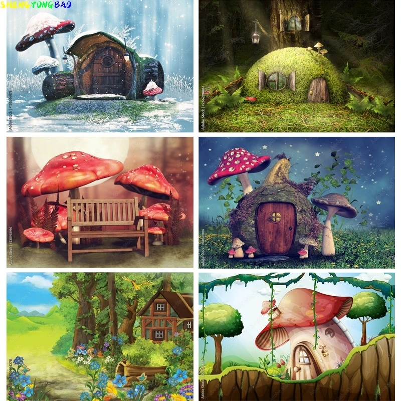 

Children Birthday Custom Dream Background Forest Castle Fairy Tale Baby Photography Backdrops Prop Photo Background TH-01