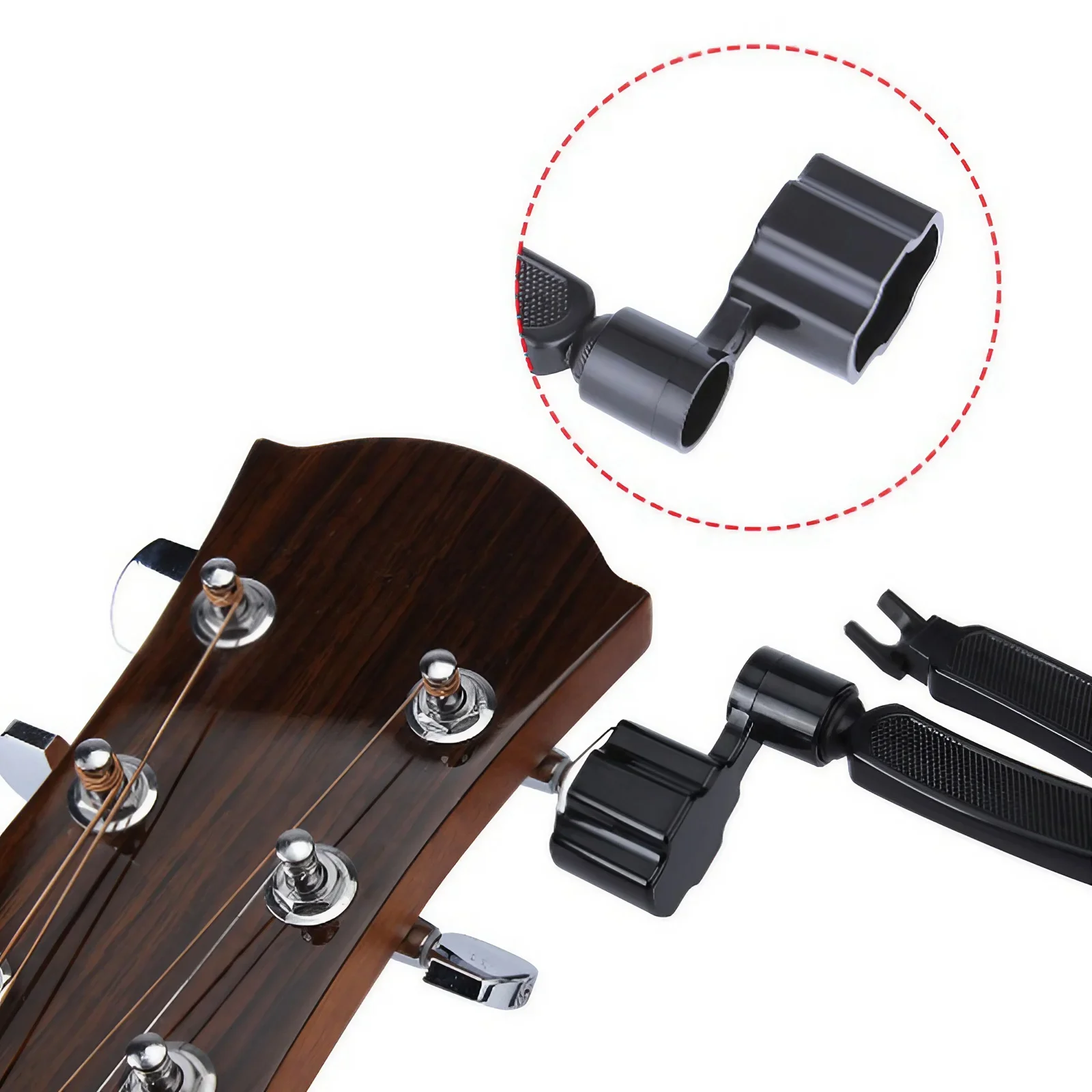Guitar String Winder Cutter Bridge Pin Puller Tool Quick Change Accessory Black Guitar Maintenance Tuning Kit - view 3