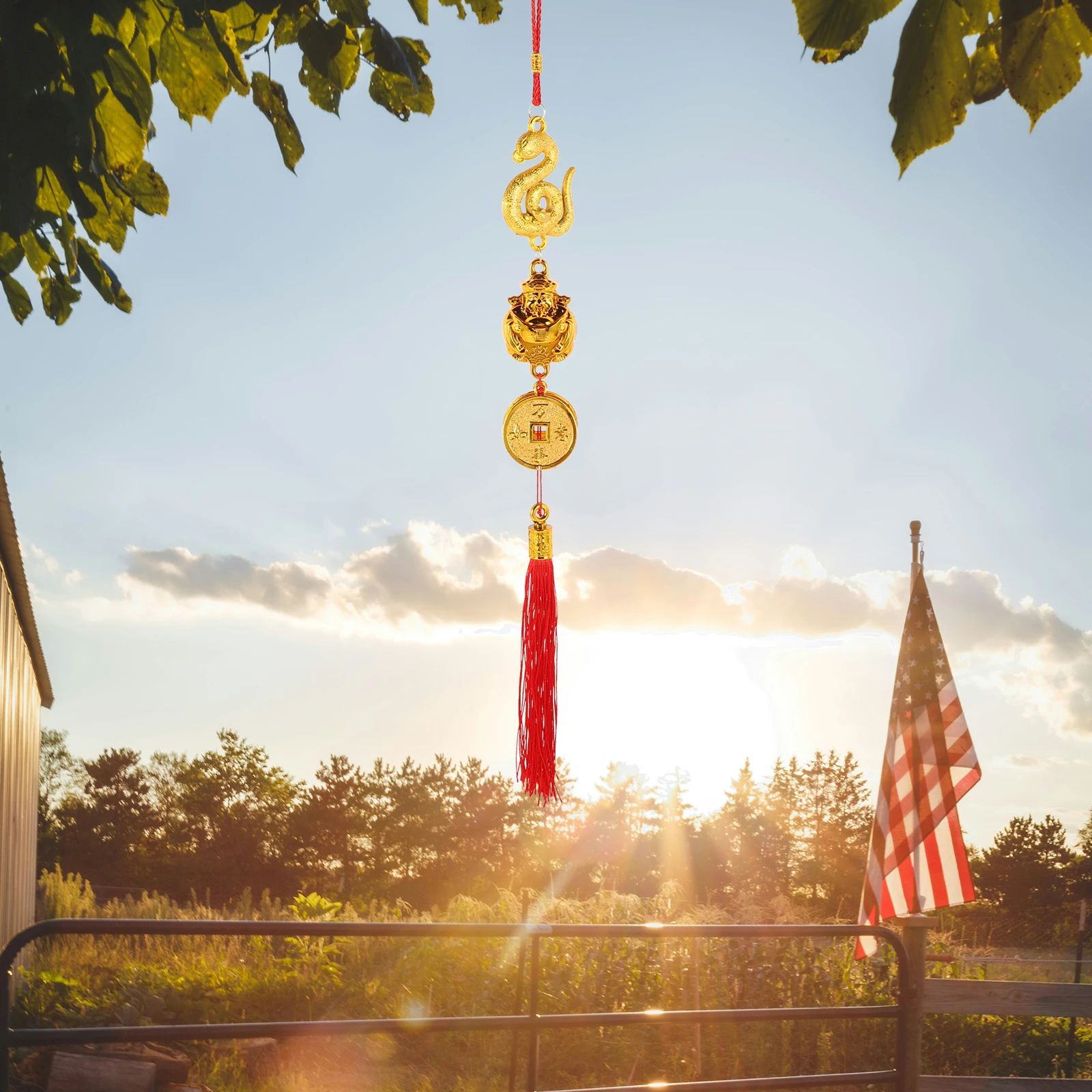 

10 Pcs Golden Chinese Style Snake Year Pendant Tassel Decorations New Year Festival Supplies Bonsai Hanging naments Home Office