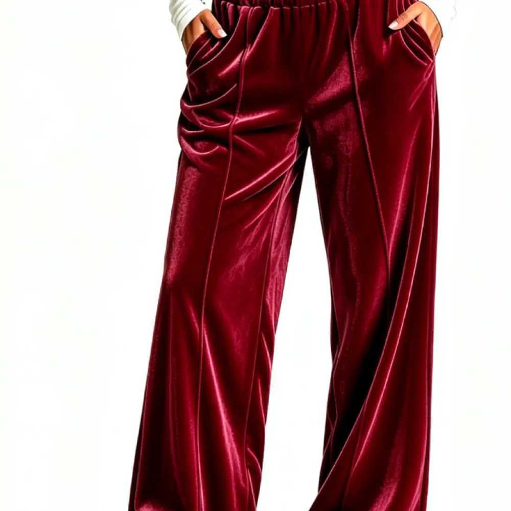 Autumn Autumn Winter Velvet Wide Leg Trousers Womens Loose Casual Pants Comfortable Drape High Waist Lady Elegant Commuter Bottoms Wear - Aliexpress Deal
