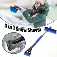 3 in 1 Multi Function Car Snow Shovel Ice Shovel Retractable Car Windshield Snow Brush Winter Car Portable Cleaning Tool
