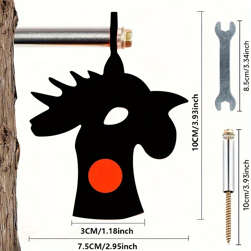 3MM Chicken Head Metal Target Outdoor Rotating Tree Insertion Target Slingshot BB Gun Practice Aiming Sticker Package