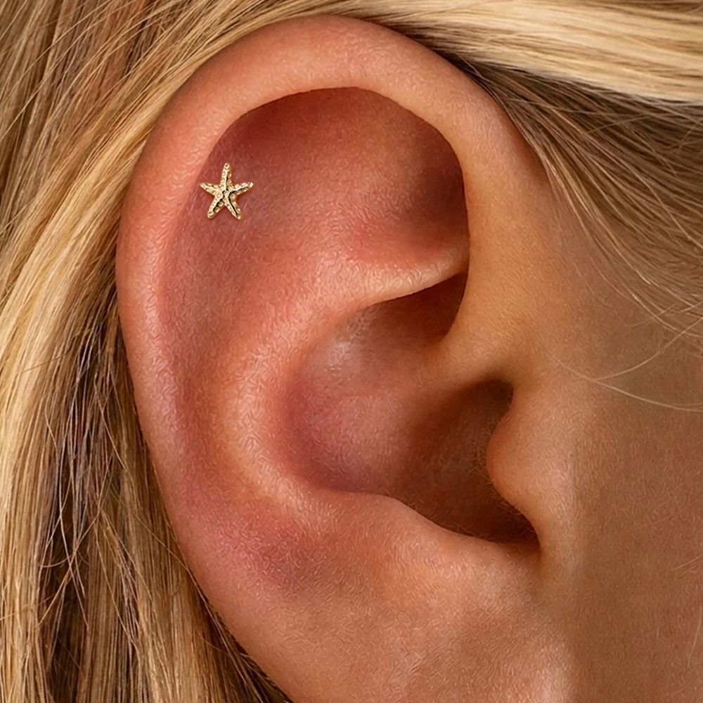 CANNER 14K Solid Gold Starfish - Tragus Flat Back 评论和价格