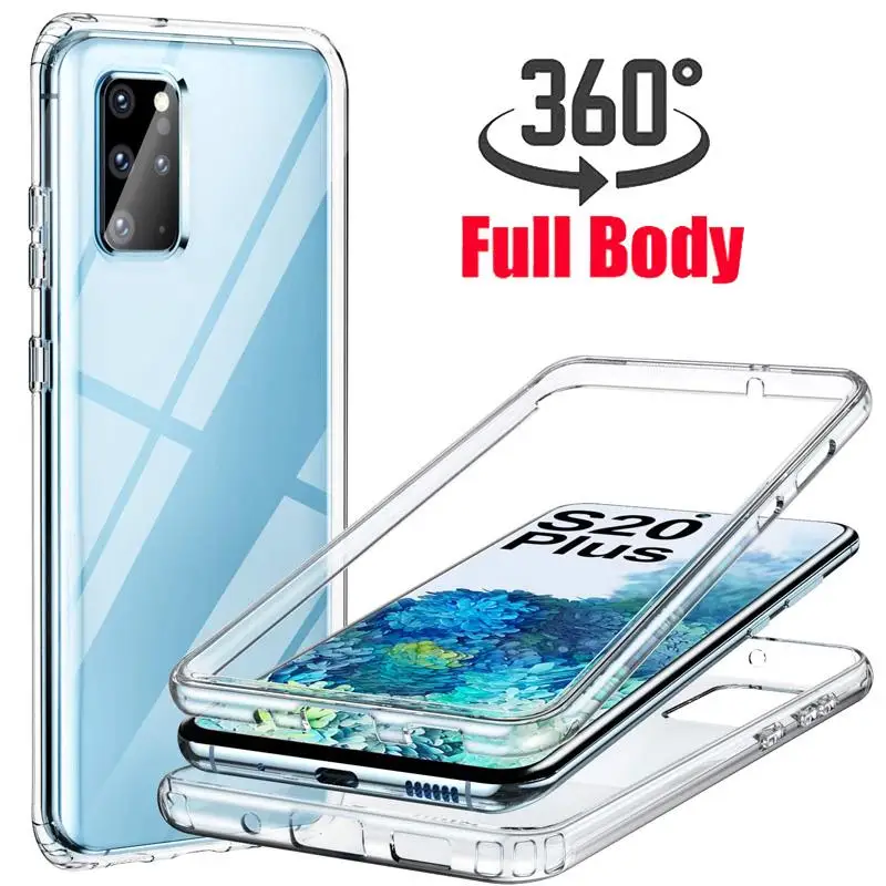 Casing pelindung TPU + PC seluruh tubuh 360 PENUTUP UNTUK Samsung Galaxy S22 S23 S21 S20 FE Ultra Plus S10 S9 S8 Plus Note 20 10 8 9