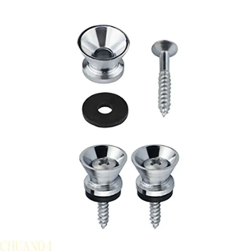 

A1A2 4Pcs Metal Heavys Duty Guitar Strap Lock End Pin Replacement Guitar Straplock Button Tail Pin Strap Retainer