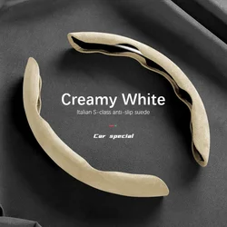 for Fiat Ducato Grande Ponto EVO Qubo 500 500C 500X 500L Suede Non-Slip Car Steering Wheel Cover High-Quality Auto Accessories