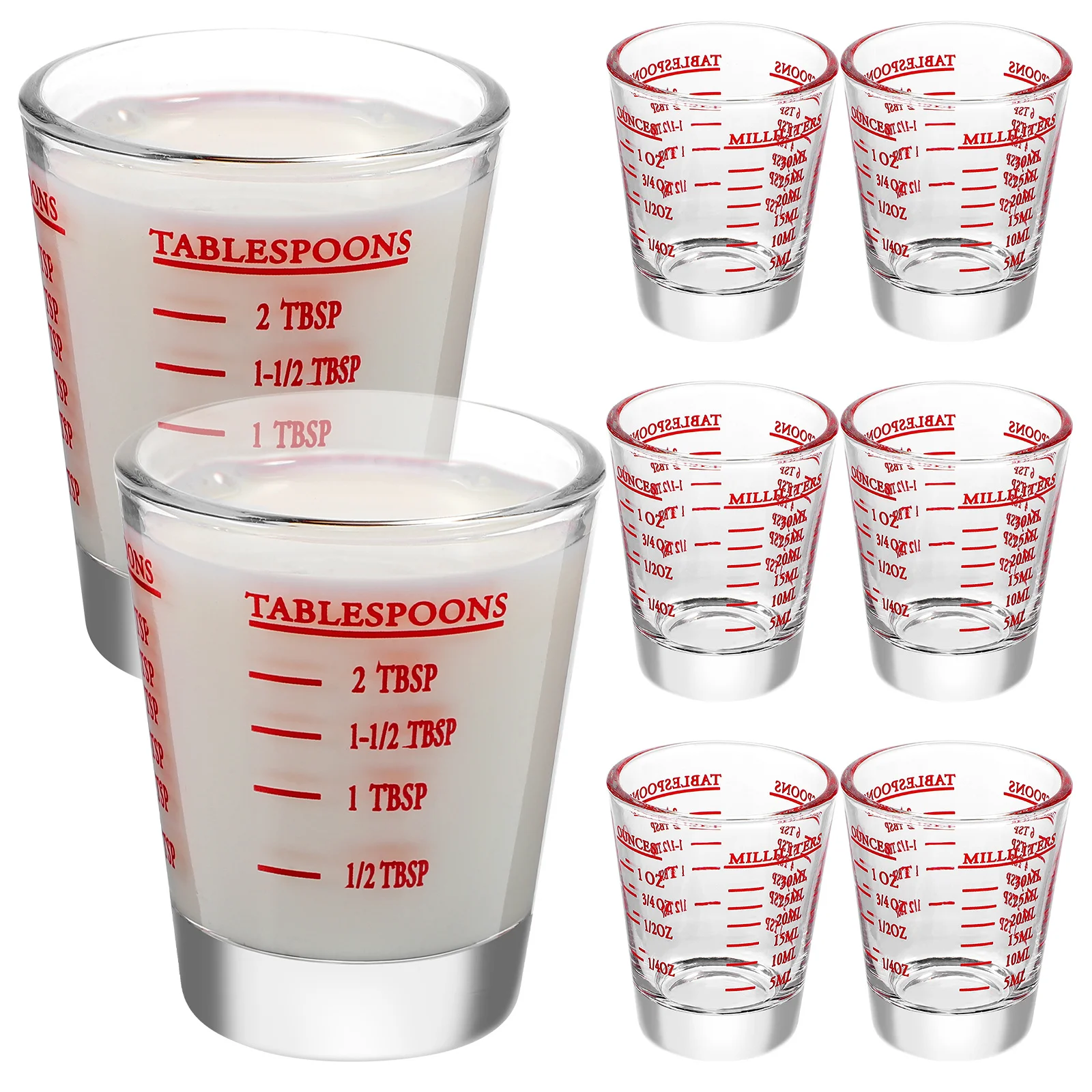 

8Pcs Dual Scale Measuring Glasses Small Clear Espresso Cups Precise Ounce Milliliter Graduated Baking Cups Measuring Glasses