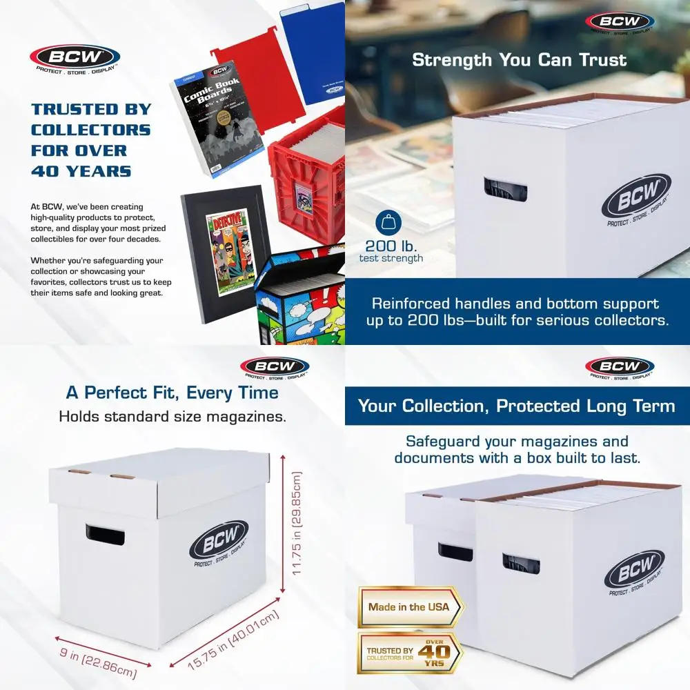 

5-Piece Set of Sturdy Cardboard Magazine/Document Storage Boxes