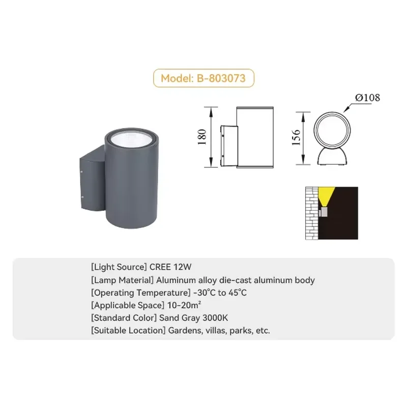 Outdoor Wall Decorative Light Custom External Updown Wall Lights Modern Waterproof Retro Style Wall Lamp view 2