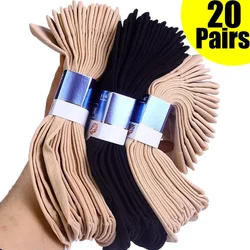 40Pcs Elastic Silk Socks Women Summer Transparent Ultrathin Meias Socks Female Thin Crystal Nylon Short Ankle Sox Wholesale
