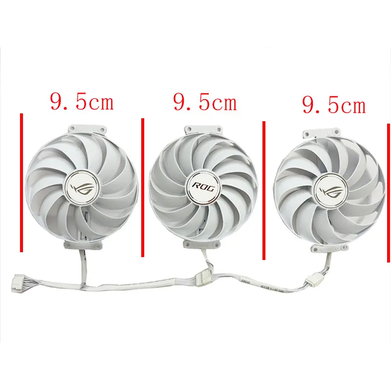 95MM New For ASUS GeForce RTX3070 3080 3090 ROG STRIX WHITE OC Graphics Card Replacement Fan CF1010U12S