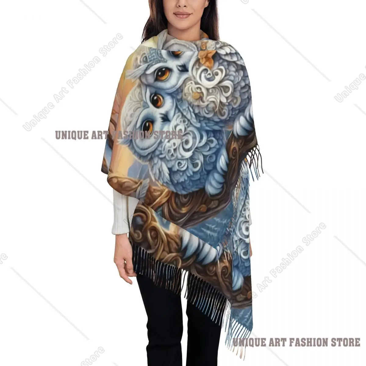 

Custom Print Owl Scarf Men Women Winter Warm Scarves Shawl Wrap