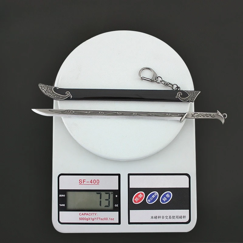 22cm/8.66in Elf King Thranduil Sword Keychains Film and Tv Peripherals Medieval Weapon Model Metal Samurai Sword Boys Toys Gifts
