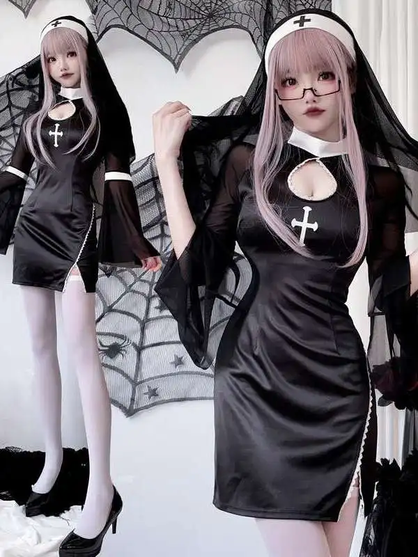 

Halloween Adult Cosplay Nun Costume Women's Traditional Chinese Stage Costume No Brand Registered Trademark