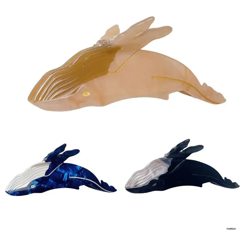 Animal Hair Claw for Women Whale Hair Clip Thick Hair Claw Clip Strong Hold Styling Claw Headwear 3 Color