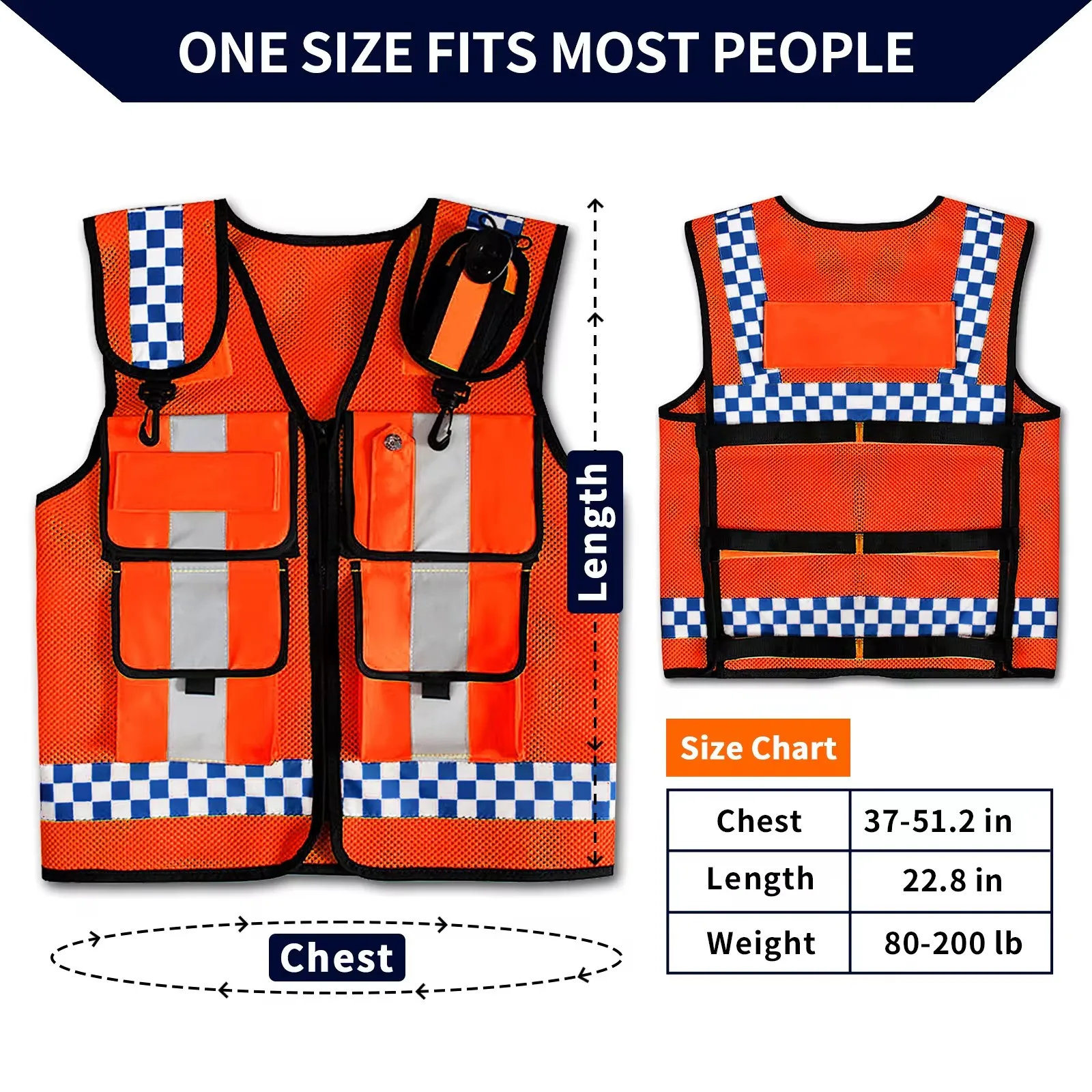 High-Quality Breathable Mesh Reflective Safety Vest Orange Color Hi Vis Vest Police Working Clothes Night Traffic Safety Work