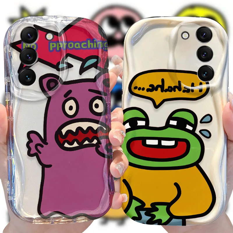 Cartoon Frog Case for Samsung Galaxy A33 A32 A31 A30 A20 A24 A23 A22 A21S A20S A14 A13 A12 5G A10S A04E A04 4G A03 Core Cover