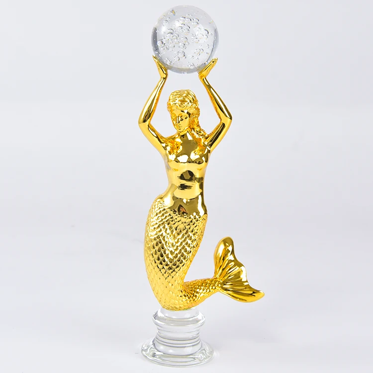 Hot selling multicolor fine workmanship household mermaid metal ornaments