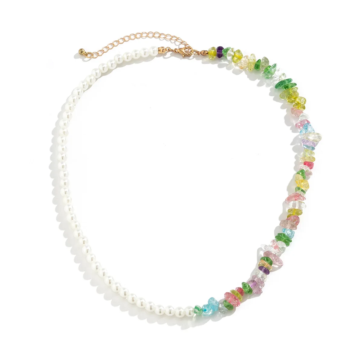 Hip-Hop Unregelmäßige Acryl-Kristall-Perlen-Halskette, Einfacher Herren-Choker, Modeschmuck-Accessoires, Dropshipping-Geschenke – Detail 5