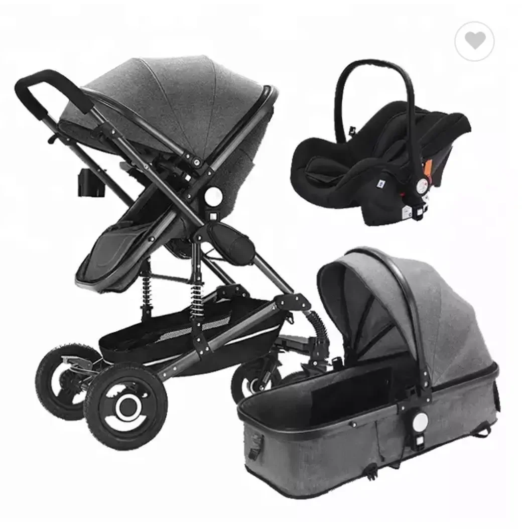 Best-selling 3-in-1 folding stroller, a variety of colors are available, the aluminum alloy structure is strong and durable