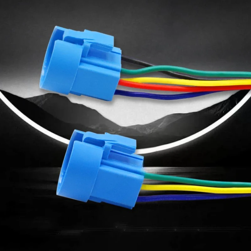 12mm16mm 19mm 22mm Metal Button Switch Connector Cable Socket, Terminal Insertion, 5-Wire with Light, 3-Wire Without Ligh