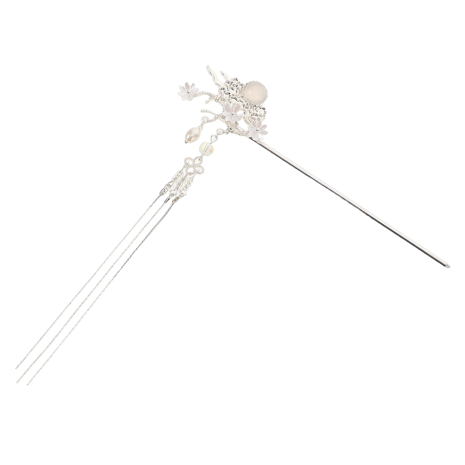 

Sticks Chinese Hairpin Stick Flower Tassel Retro Women Festival Daily Wear Metal Hair Accessories Ancient Style Dangle