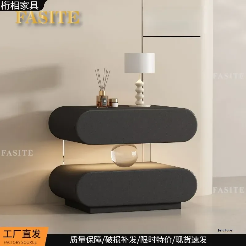 For Bedside Table Side Cabinet Light Luxury Smart Cream Style Sensor Lamp Crystal Ball Bedroom Storage