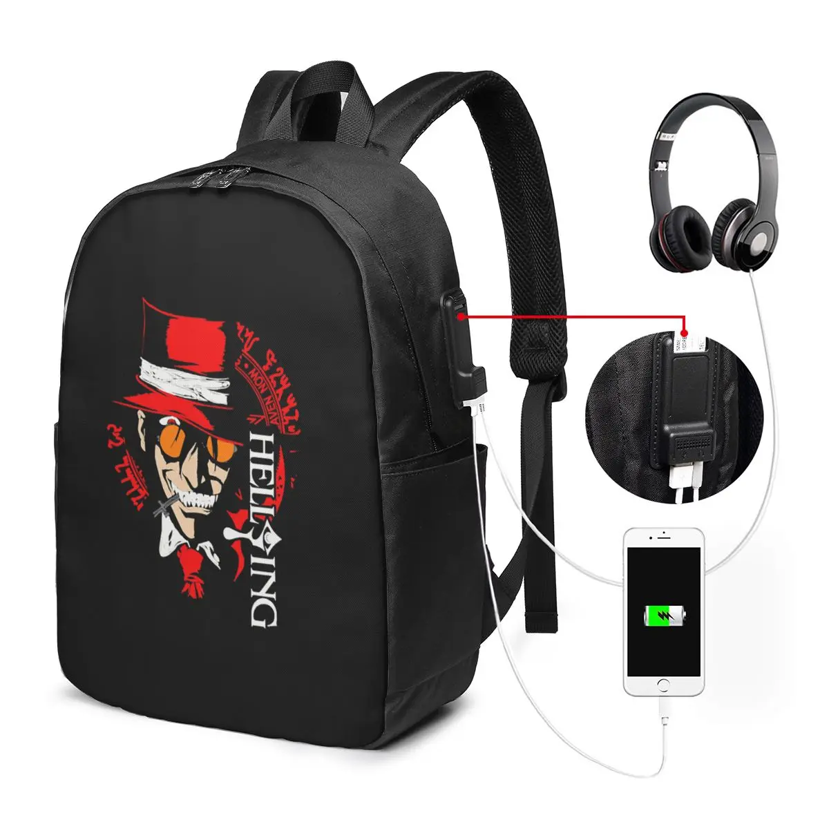 

Alucard Hellsing Manga Backpack Travel Notebook Bag Computer College Student School Bag Laptop Shoulder Bags for Men Women