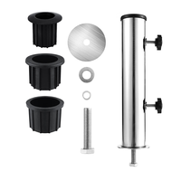 A04I Umbrella Pole Mount Stand Tube Set, Outdoor Parasol Base Holder Insert Pipe Sleeve, for Outside Garden Backyard Balcony