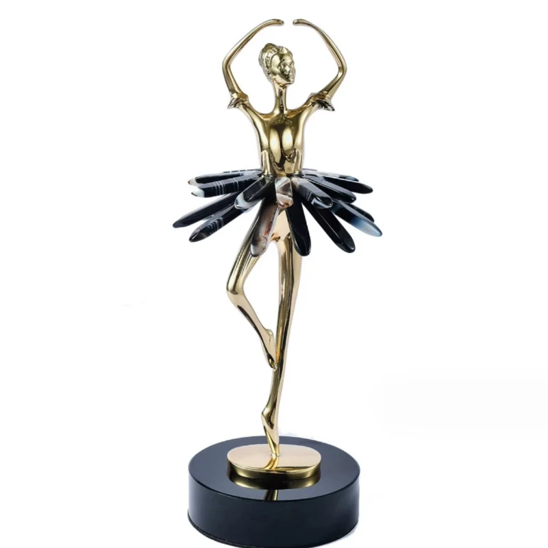 

Resin figure gold home decoration gold metal figure ballet decoration home decoration statue