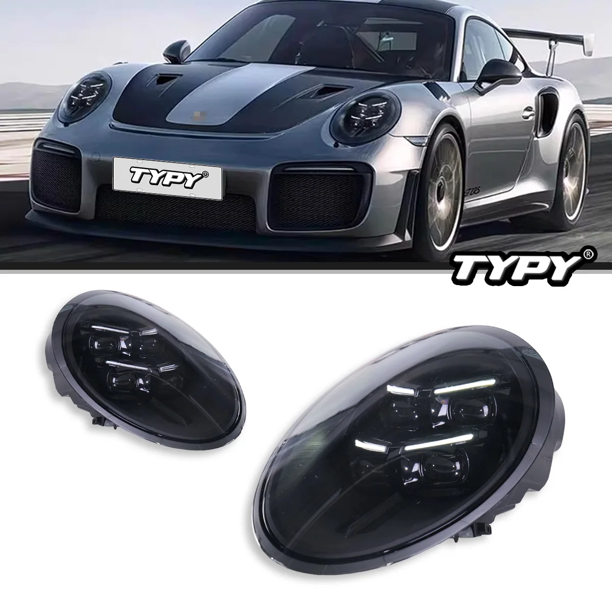 

TYPY Car Lights For Porsche 911 2013-2018 Headlight LED Projetor Head Lamp Daytime Running Light Automotive Accessories