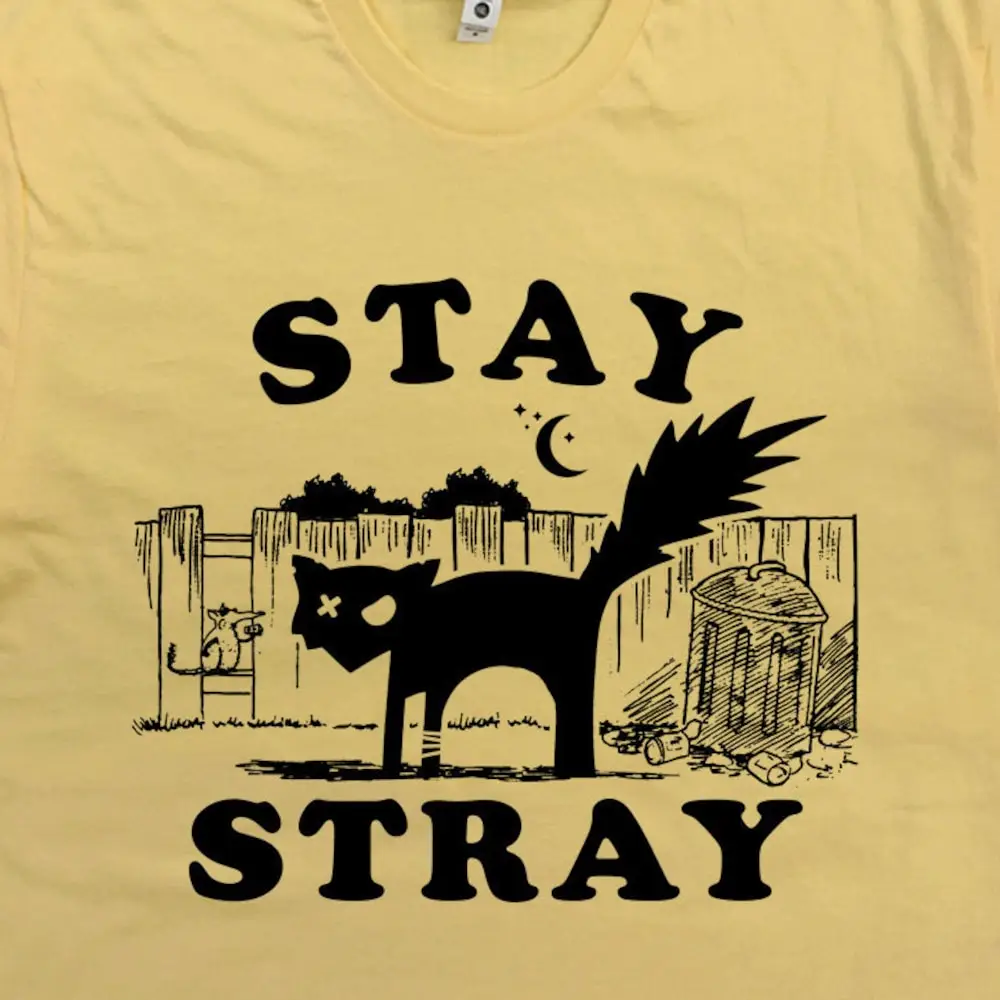 Stray Cat T Shirt Funny Retro For Animal Pun Cool Cats Let'S Wander Road Trip Cute Funky Night Owl