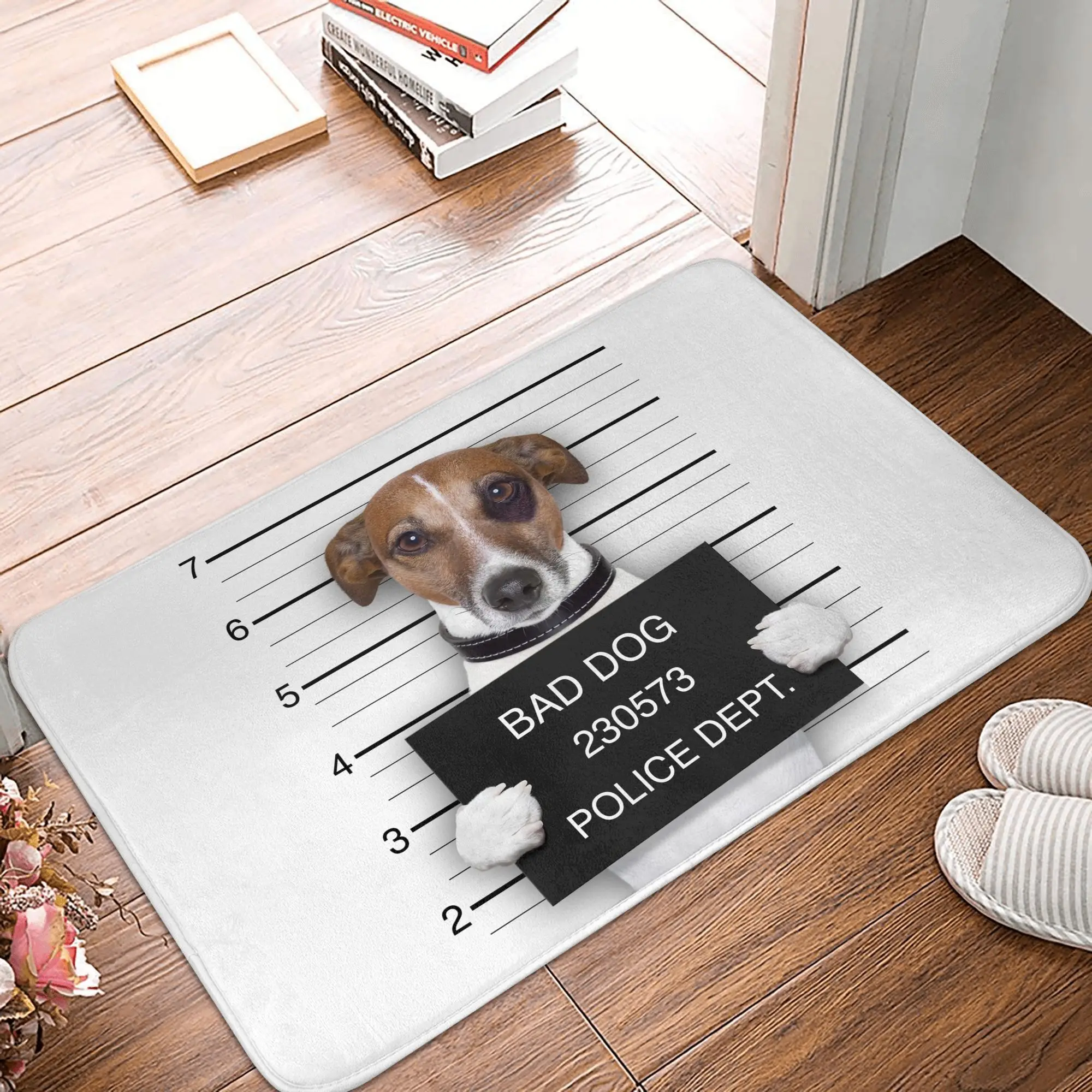 

Bad Dog Jack Russell Terrier Floor Door Bath Kitchen Mats Anti-Slip Indoor Animal Doormat Bedroom Balcony Entrance Carpet Rug