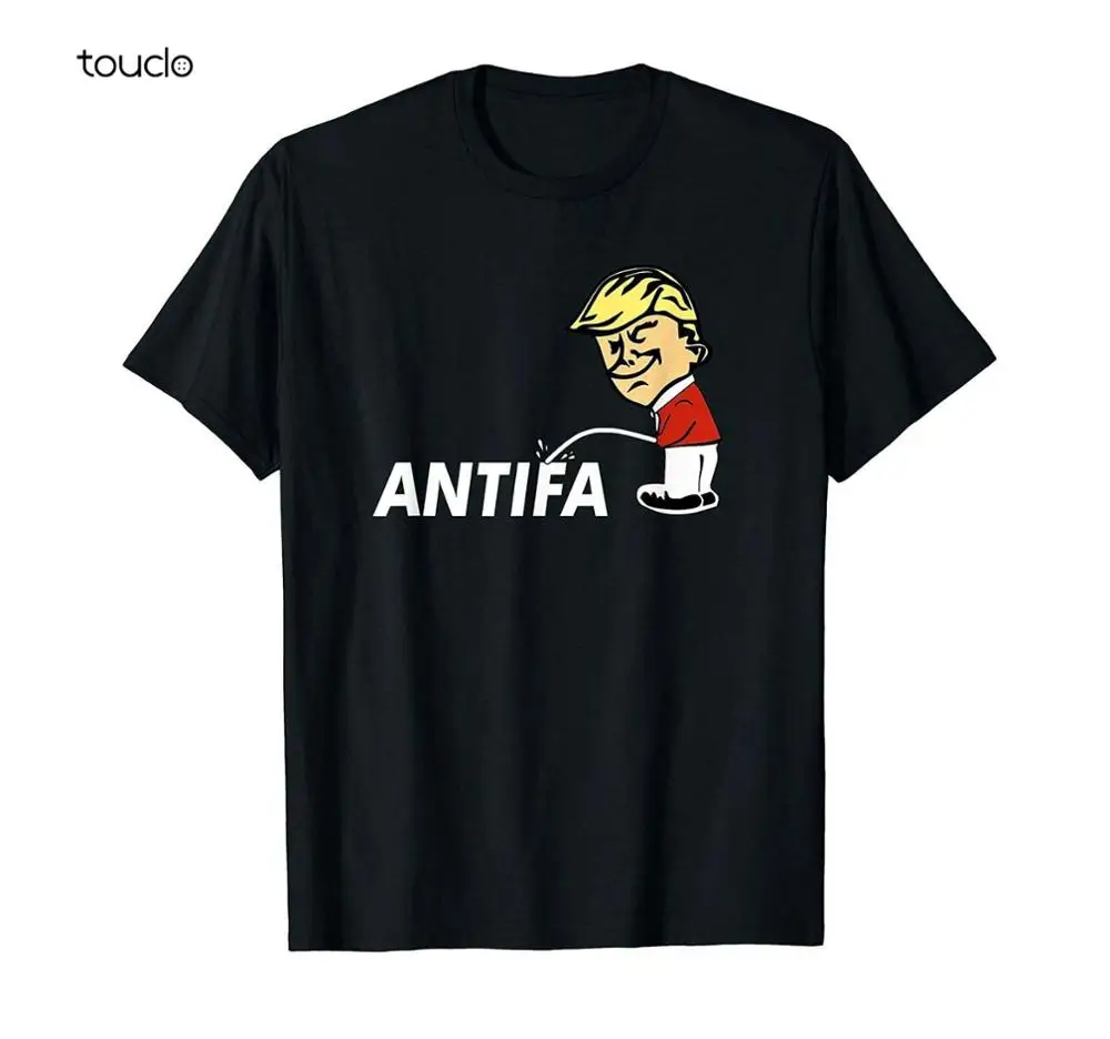 Pro President Trump Peeing On Antifa Anti Liberal T-Shirt Vintage Men Gift Tee Tee Shirts Mens Fashion Tshirt Summer Streetwear