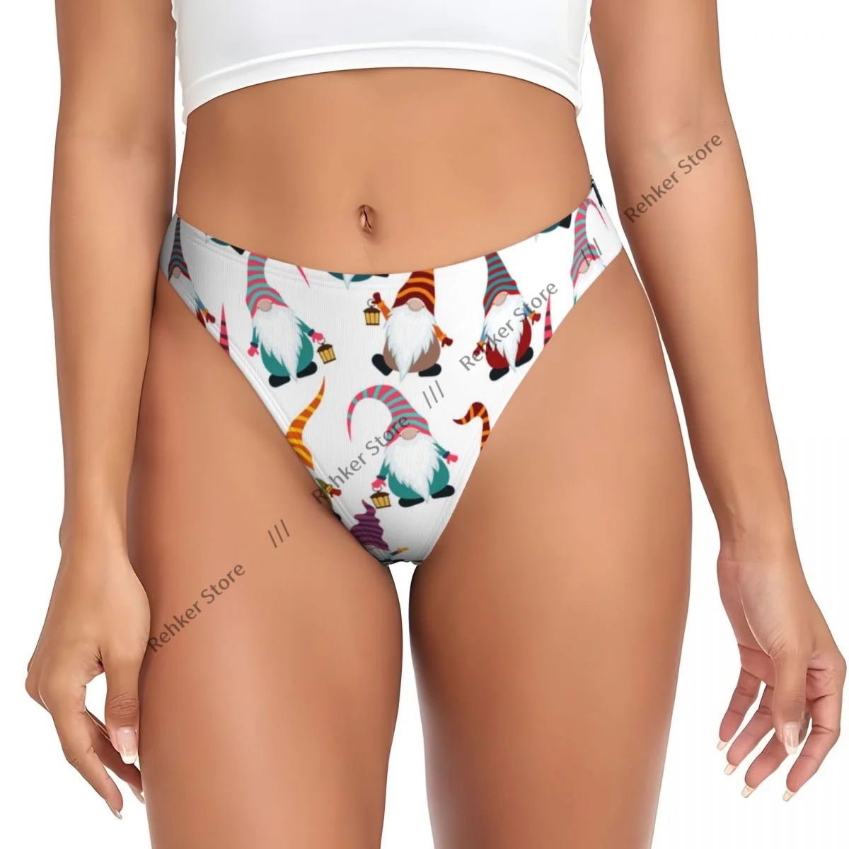 Culotte de Noël Gnomes Drôles pour Femmes, Sous-Vêtements Scandinaves, Strings Sexy, Lingerie G-Strings