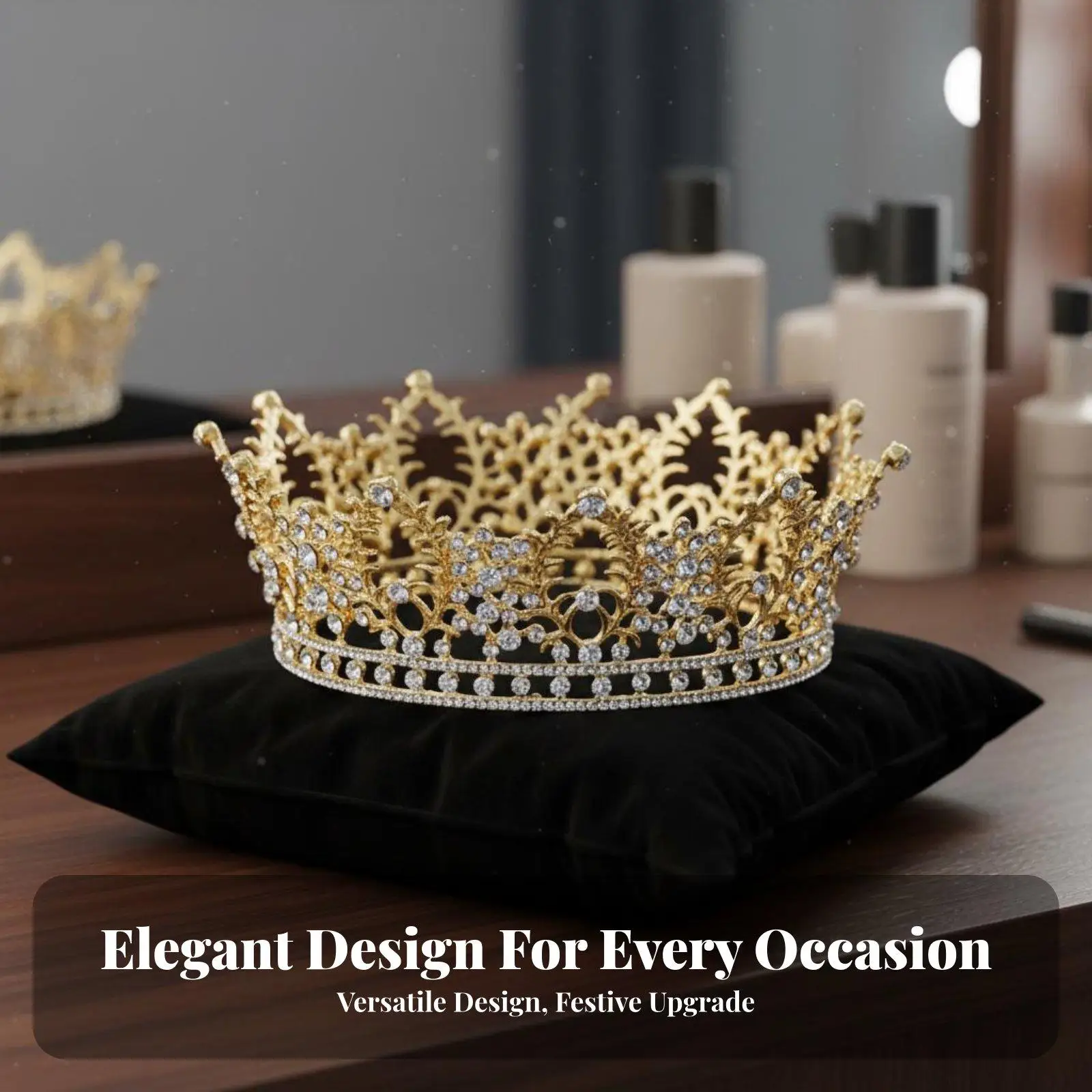 sovereign's Headpiece Crown Regal Design men's King Crown Ornate Detailing
