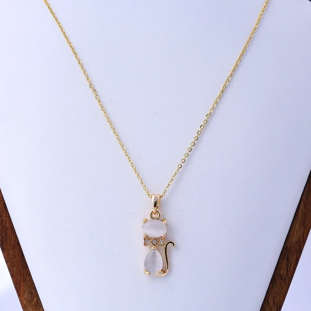 티타늄 스틸 목걸이 화이트 캣우먼 인터넷 연예인 스타일 다용도 쇄골 체인 펜던트 고급스럽고 심플한 분위기