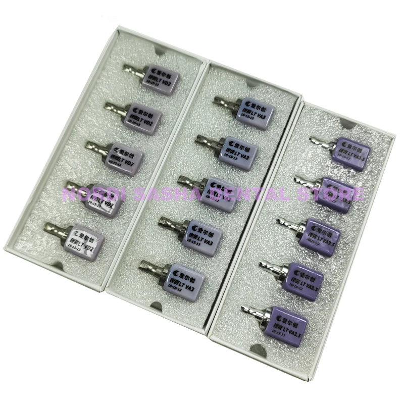 5Pcs/Box UPCERA C14 Dental Lithium Glass Ceramic Block  Li-Disilicate Glass Ceramics Blocks 18*15*13mm CAD/CAM System