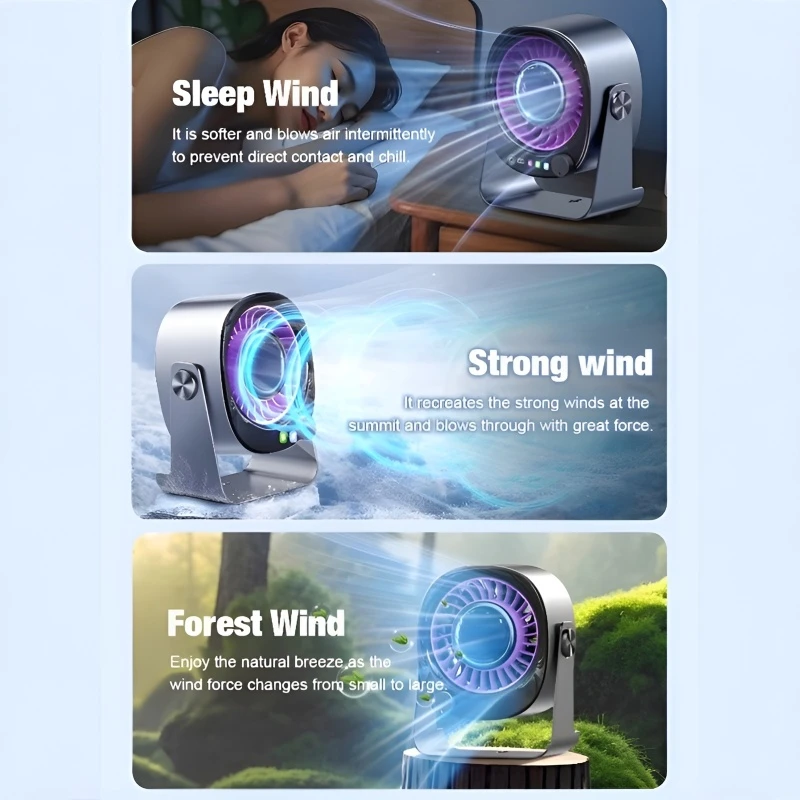 مروحة سطح المكتب المنزلية الصغيرة القابلة لإعادة الشحن، مروحة توزيع رقمية كتم الصوت، مكتب سكن الطلاب، مروحة كهربائية رائعة، مبرد صيفي
