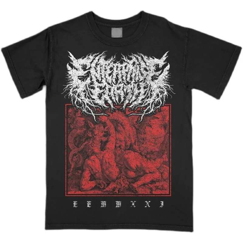 

ENTERPRISE EARTH Band T-Shirt Men's Summer Street Crew Neck Short Sleeve Cotton Comfortable Loose Harajuku Men's Clothing