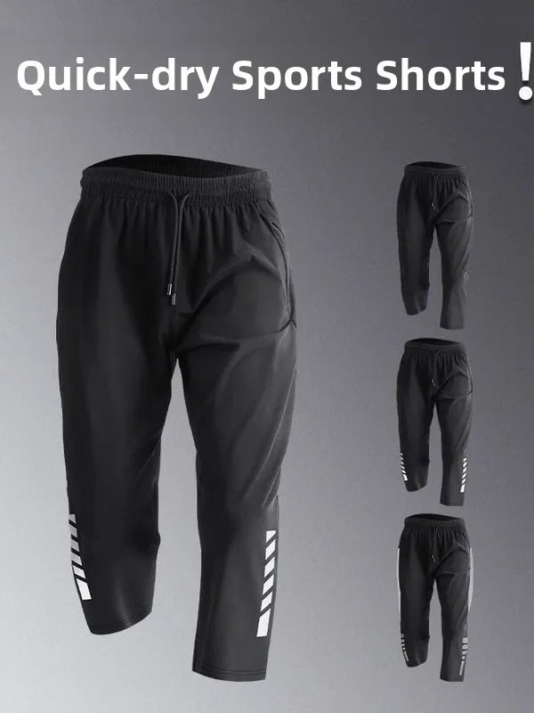 Sporty Loose Fit Ice Silk Seven-Foot Pants Quick Dry Thin Style for Summer Running Outdoor Fitness Shorts Casual Youthwear