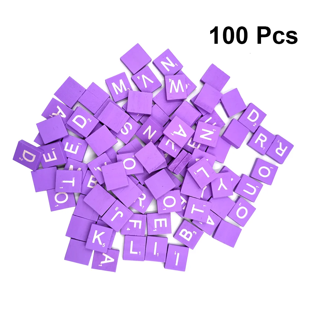 100 PCS Letter Tiles Game Gifts for Stocking Stuffers Wooden Cubes Crafts Wedding Baby Boy Alphabet Toys