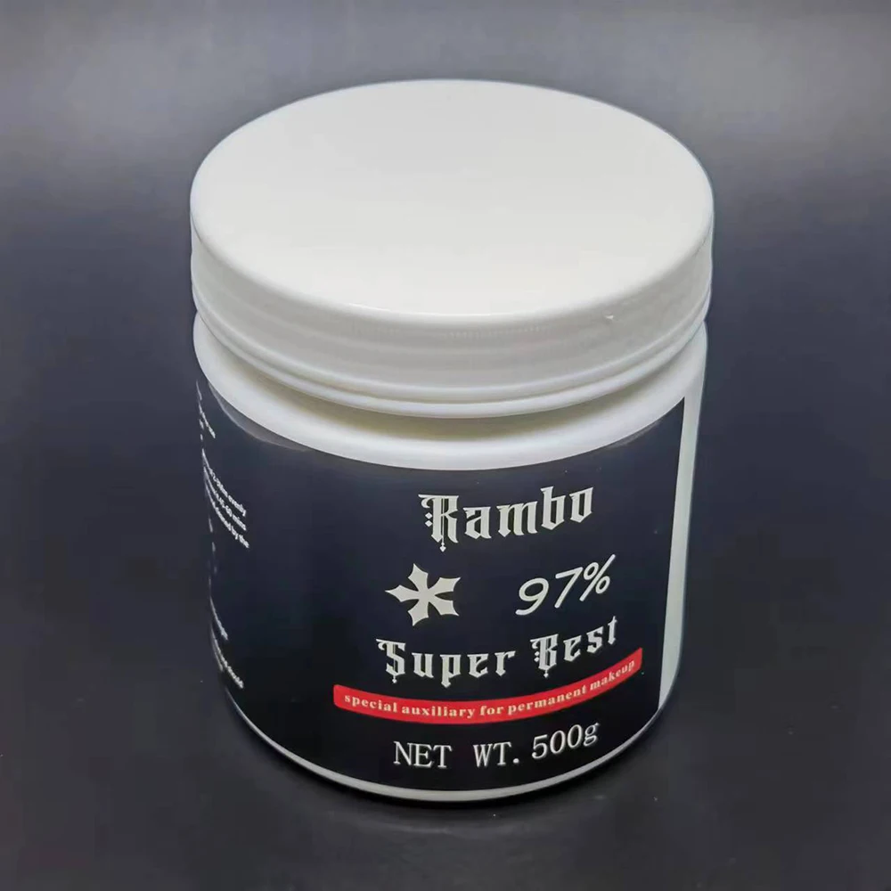 Rambo-Crème de tatouage noire pour maquillage en continu, crème auxiliaire pour les yeux, les lèvres, le microblading, le piercing, 97% g, nouveau, 500